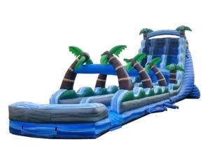 The tropical marble water slide and splash and ride slide combo