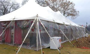 How to heat a party tent in winter