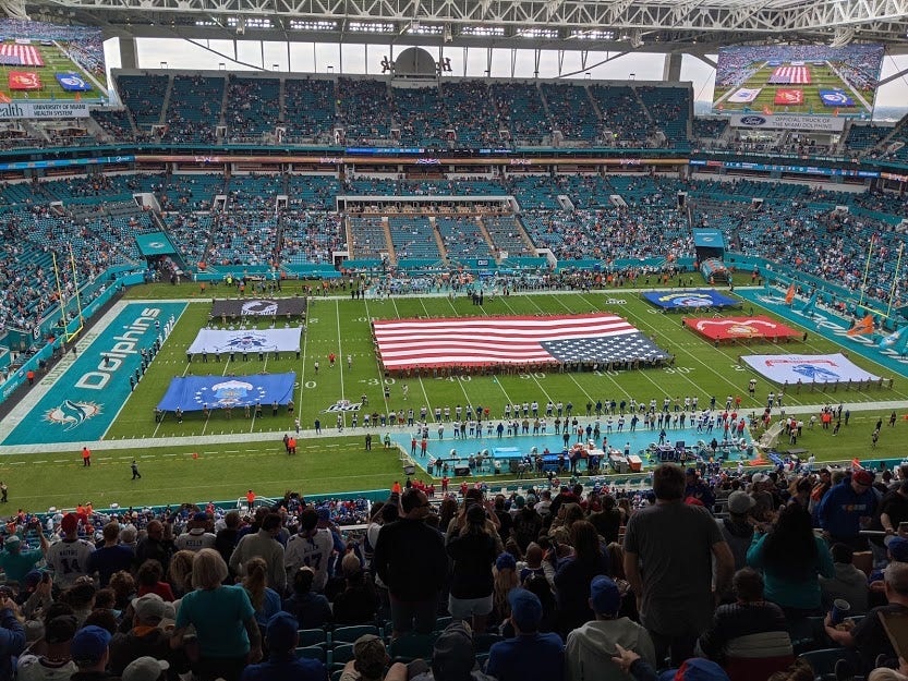 The Miami Dolphins faced off against our hometown Buffalo Bills the weekend prior to IAAPA 2019