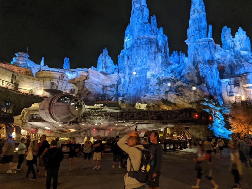 The Millennium Falcon at Walt Disney World Resort's Galaxy's Edge, visited during IAAPA 2019