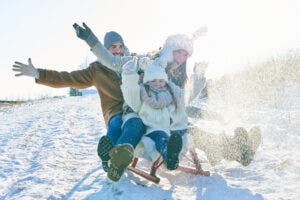 Sledding is one of the world's most popular winter party games. These winter party games can be just as fun ... and considerably less damp!