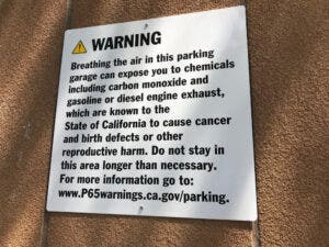 California Proposition 65: a prop 65 notice on the side of a building