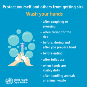 The World Health Organization explains when best to wash your hands