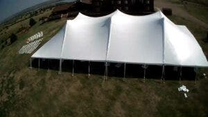 An utterly massive pole tent