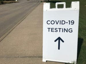 What equipment is needed to set up an outdoor drive thru COVID testing site?