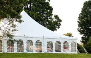 White Canopy Pole Tent with Window Sidewalls